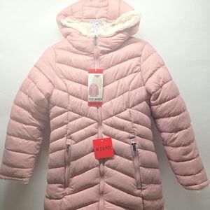Steve Madden Girls' Pink Hooded Puffer Coat